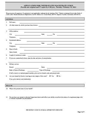 30 day review template - APPLICATION FOR UNITED STATES MAGISTRATE JUDGE Provide one - ohnd uscourts