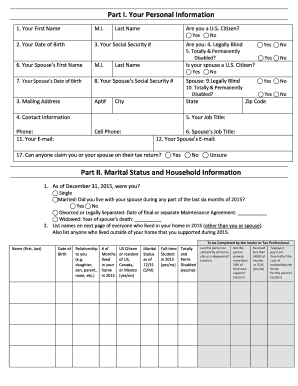 2015 US Federal Tax Return Form
