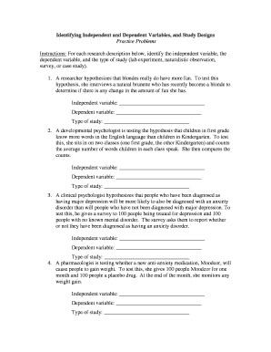 Psychology Study Design Practice Problems