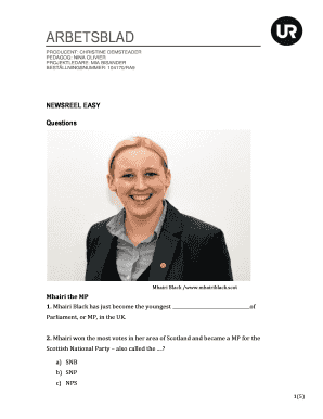 Newsreel Easy Worksheet