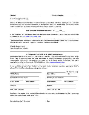Connecticut HUSKY Health Insurance Application Form
