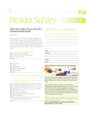 Rehab News Reader Survey