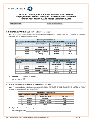 Employee Benefit Election and Payroll Deduction Authorization Form