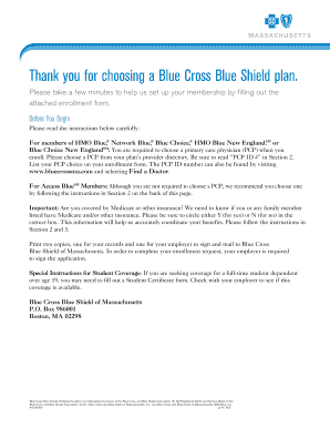 Blue Cross Blue Shield Enrollment Form