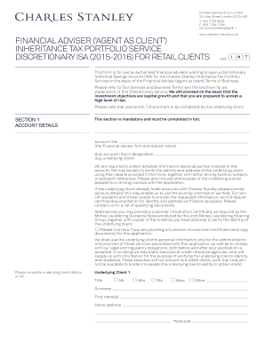 Discretionary ISA Application Form