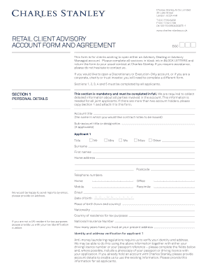 Retail Client Advisory Account Form