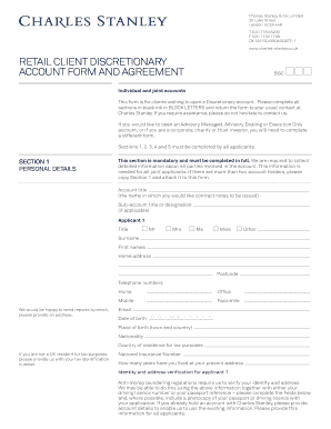 Retail Client Discretionary Account Form and Agreement