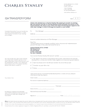Charles Stanley ISA Transfer Form