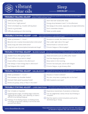 Sleep Trouble Checklist