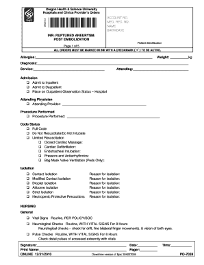 Oregon Health Provider Orders