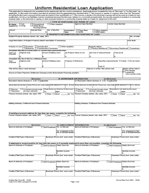 Uniform Residential Loan Application