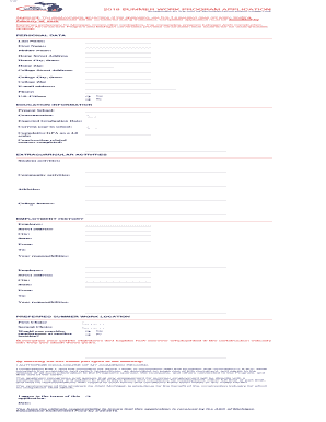 Construction Internship Application Form