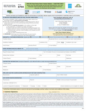 2014 MA Heat Pump Water Heater Rebate