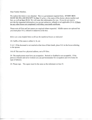 Arizona Death Registration Worksheet