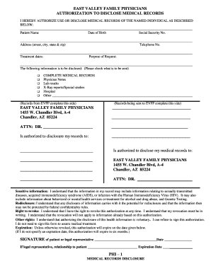 Authorization to Disclose Medical Records