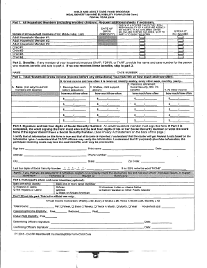 Child Care Meal Benefit Income Eligibility Form