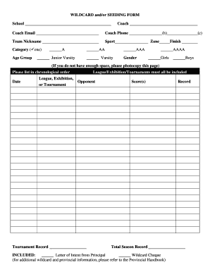 Wildcard and Seeding Form