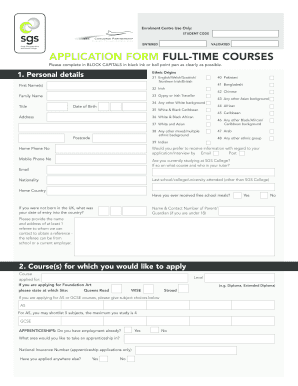 SGS College Application Form