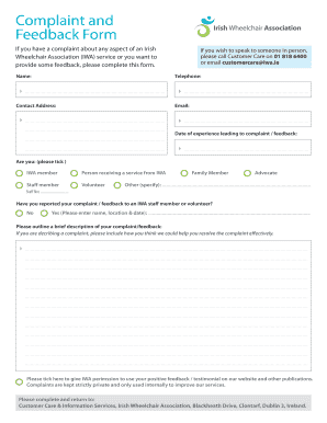 Complaint and Feedback Form