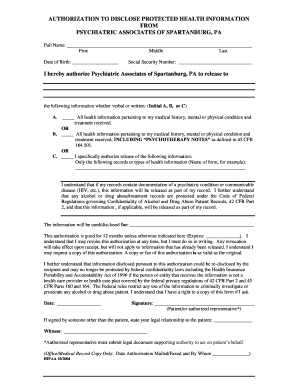 HIPAA Authorization to Disclose Protected Health Information