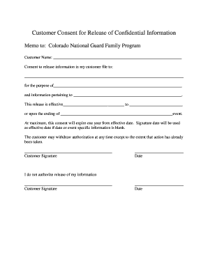 Confidential form - Customer Consent for Release of Confidential Information - congfamilyreadiness