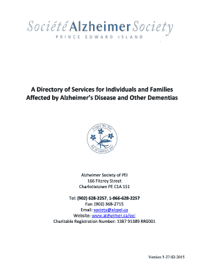 Alzheimer Society PEI Services Directory