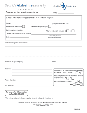 ASNS First Link Program Referral Form