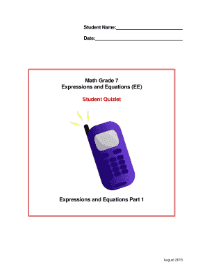 Math Grade 7 Expressions and Equations Quiz