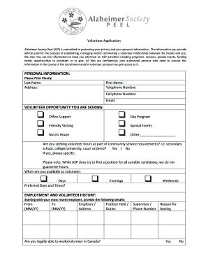 Volunteer Application Form