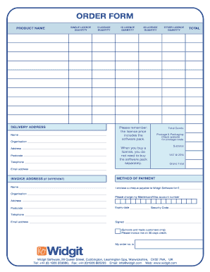 Software Licence Order Form
