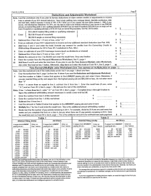IRS Form W-4 Deductions and Adjustments Worksheet