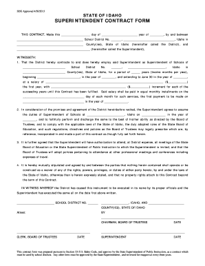 Idaho School District Contract Form