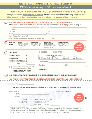 Final Exit Network Membership and Donation Form