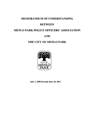 MEMORANDUM OF UNDERSTANDING BETWEEN MENLO PARK POLICE