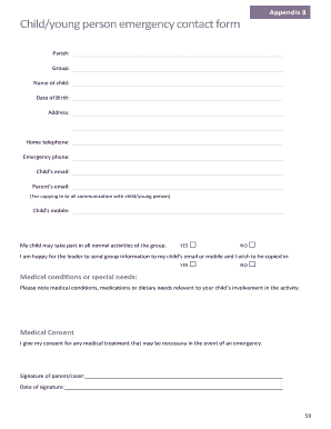 Child Emergency Contact Form