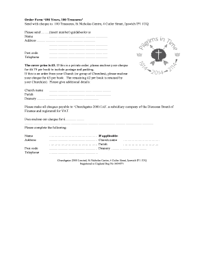 Order Form for Guidebooks