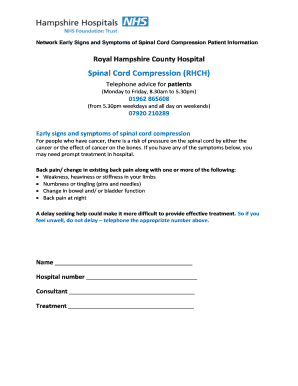 Spinal Cord Compression Patient Information