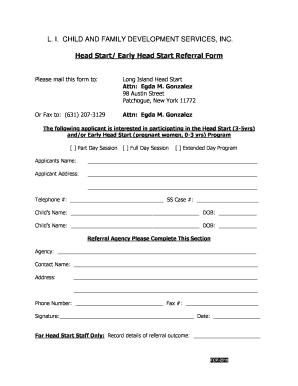 Head Start Referral Form