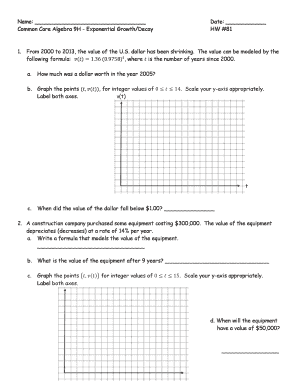 Name Date Common Core Algebra 9H - Exponential Growth - manhassetschools