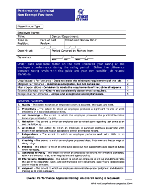 Non-Exempt Employee Performance Appraisal Form