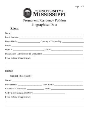Permanent Residency Petition