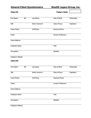 General Client Questionnaire