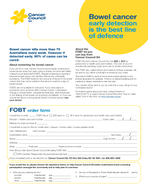 Bowel Cancer FOBT Order Form