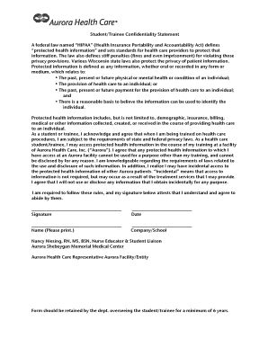 Student Confidentiality Statement