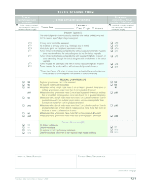 Testis Cancer Staging Form