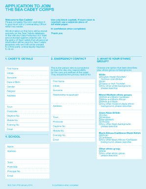 Sea Cadets Application Form