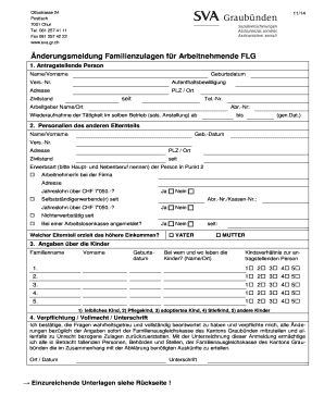 Änderungsmeldung Familienzulagen für Arbeitnehmende FLG