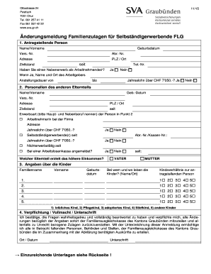 Änderungsmeldung Familienzulagen für Selbständigerwerbende FLG