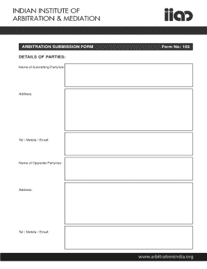 Arbitration Submission Form