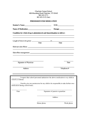 Permission for Medication Administration